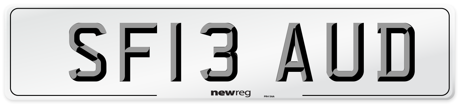 SF13 AUD Number Plate from New Reg